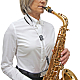 BG Sax Sling S28SH - White Leather with Neckpad and Plastic Hook : Image 3